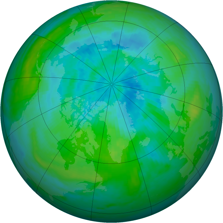 Arctic ozone map for 14 September 1984